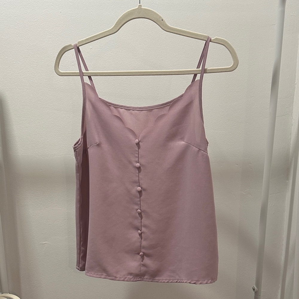 Elegant Mauve Button-Down Camisole Top